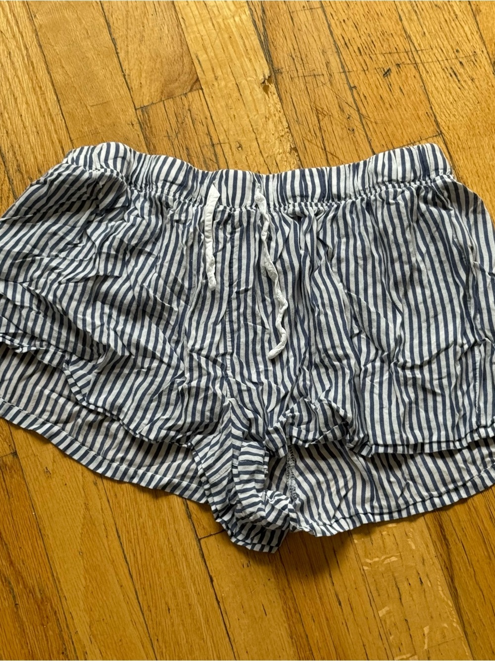 Splendid Navy and White Striped Drawstring Lounge Shorts